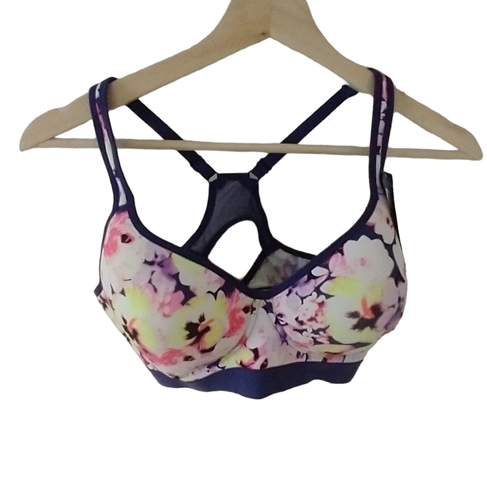 YouMita Active Tech Sports Floral Multicolor Bras 60020 Wireless Padded 38D NWT - Picture 4 of 4
